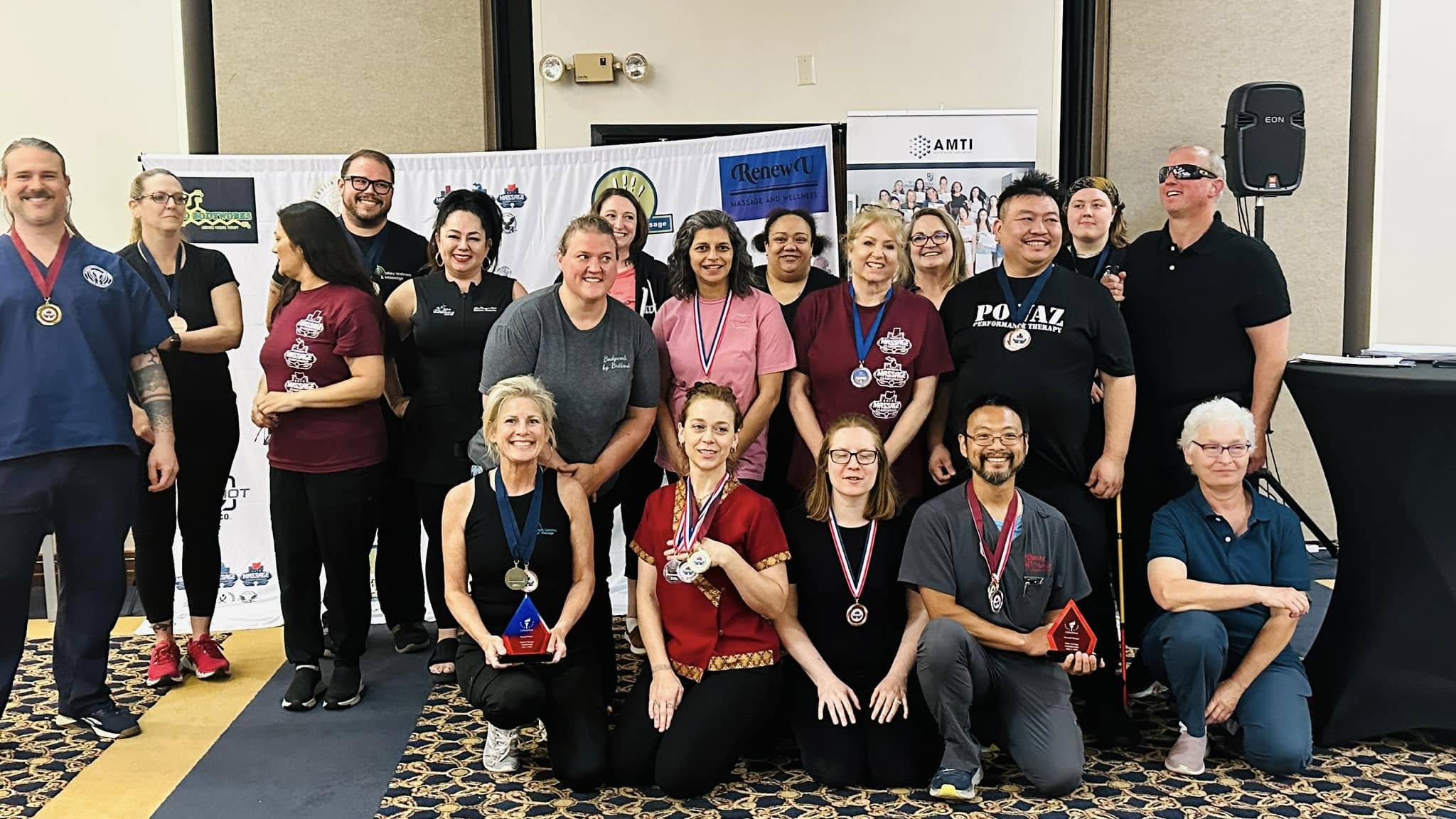 Group image of Michigan, Ohio, and Indiana Massage Championships 2024